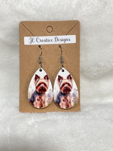 Yorkie teardrop earrings - yorkie,