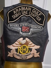 Heavy Good Quality Harley Davidson Ladies Waistcoat/ Vest Size 12 Or Mens Small