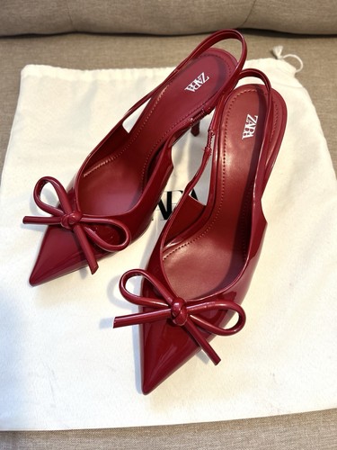 Zara patent finish red - zara, high