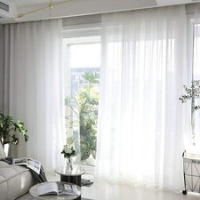 Luxury white sheer voile - white,