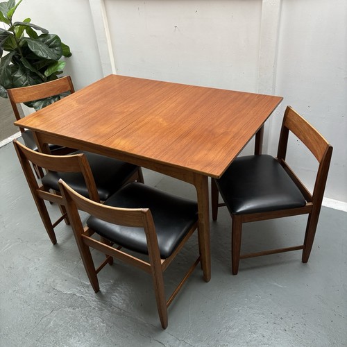 Mcm teak vinyl dining suite - teak,