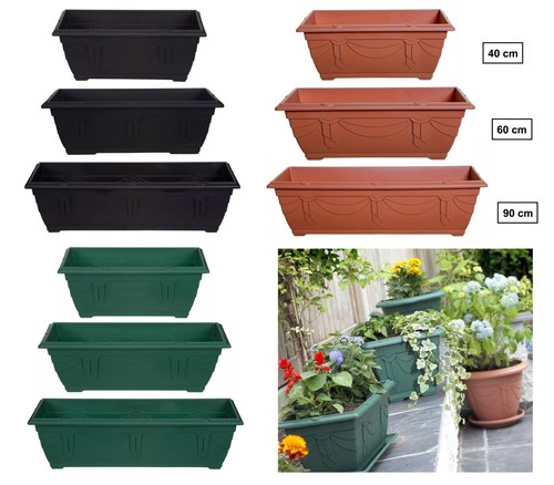 Plastic rectangular plant - plastic, pots