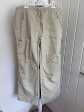 Cotton Traders Ladies Beige Multi Pocket Wide Leg Walk Trousers Size UK 14 BNWT