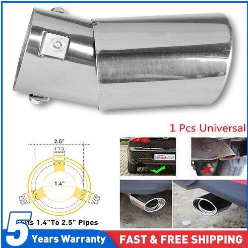 Silver car exhaust muffler tip - silver,