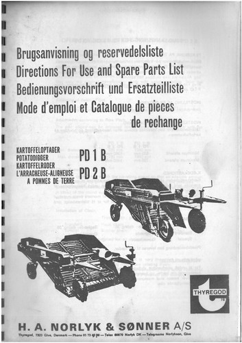 Thyregod potato digger pd1b - potato, &