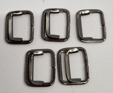 5X METAL WAISTCOAT SLIDE BUCKLE GUN METAL 26.8mm x 20.5mm ex Wippell stock
