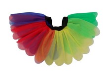 Neon Tutu  80s Fancy Dress Petal Rainbow Multi Colour Hen Party Music Festival