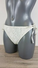 Wolf & Whistle Lace Tie Side Bikini Bottoms WHITE UK 16 XL  