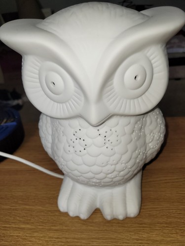White owl lamp - white,
