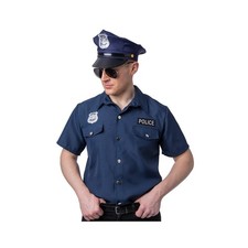 Mens Blue Police Shirt Adult