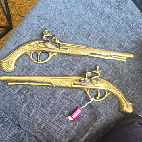 Pair brass decorative - pair,
