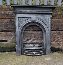 CAST IRON ARCH FIREPLACE  FIRE
