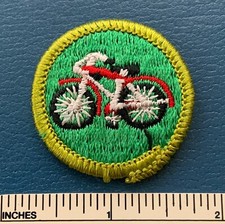 Vintage CYCLING Boy Scout Merit Badge PATCH Uniform Sash Award BSA Bicycle