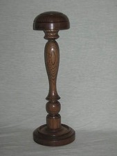 BARRISTERS WIG STAND DARK OAK WOOD JUDGE WIG HAT DISPLAY WOODEN HANGER  