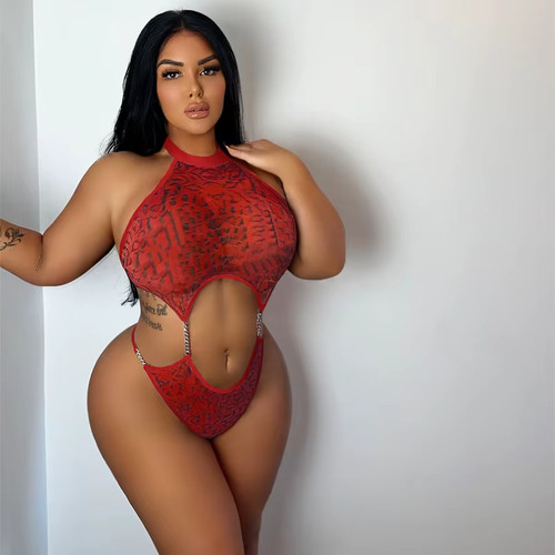 Sexy leopard print bodysuit - leopard,