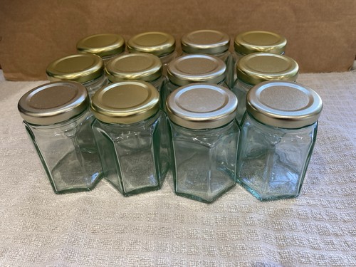 Hexagonal glass jam - 12, jars