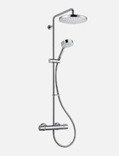 NEW Chrome Mira Atom ERD thermostatic mixer shower, rear fed, twin shower heads