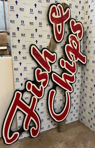 Large fish chips sign - large, “fish