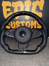 Real Carbon Fiber Steering Wheel For VW Golf MK7/MK7.5 Polo 6c R R-Line GTI Red