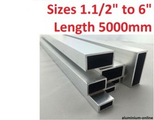 ALUMINIUM RECTANGULAR BOX SECTION 1.1/2" 2 2.1/2" 3" 4 inch 5" 6 inch 5000mm