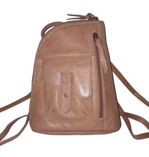 Jobis Soft Leather Small Backpack/Travel Bag, Tan Colour