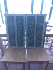 Vintage Cupboard Doors Pair 76x 40cm Solid Wood . Upcycled French Shabby Chic.