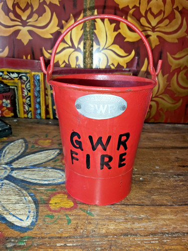 Vintage gwr fire bucket - fire,