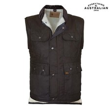 G.A.B. Oilskin Vest Wool-Lined Brown