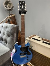 Antiquity Ls1 Les Paul Double Cut Electric Guitar Pelham Blue with Gig Bag