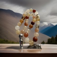 *OFFER* NATURAL AQEEQ Agate Tasbih/ Tasbeeh/ Rosary/ Worry Beads Dhikr 33 count