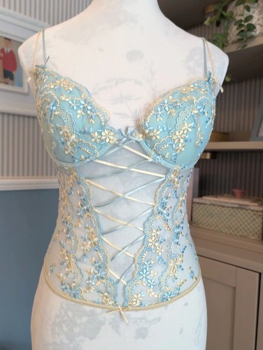 Vintage lepel powder blue - powder, gold