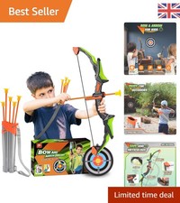 Ambidextrous Bow and Arrow Set with Target & Arrows – Great Gift for Ages 3-12