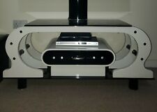 Unique black and white floor standing tv unit with storage space