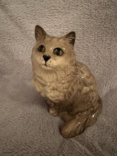 Royal Doulton large grey Persian cat Vintage Cat Collector