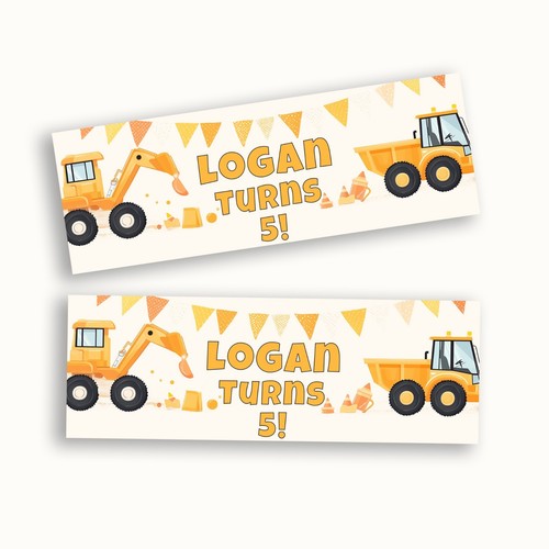 Construction birthday banner - construction,