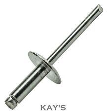 LARGE FLANGE POP RIVETS STAINLESS STEEL DOME HEAD OPEN END 3.2mmØ 4.0mmØ 4.8mmØ
