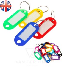 VDL PLASTIC KEY TAGS KEYRING ID LABEL FOB CHOOSE YOUR OWN COLOUR
