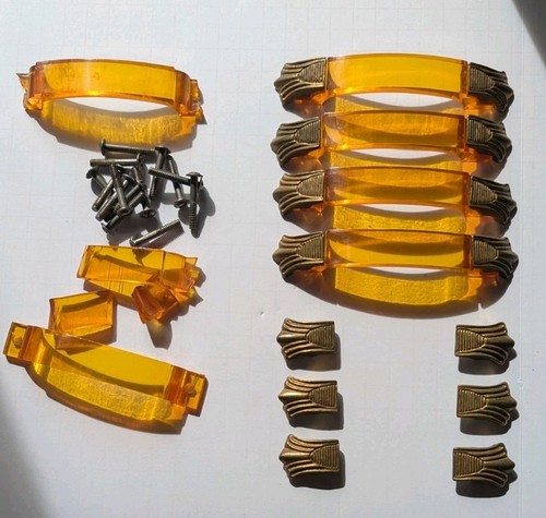 Art deco golden - amber, bakelite