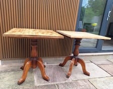 2 x Solid Wood Stylish Bar Restaurant Cafe Tables 