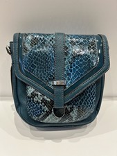 Clarks Ladies Turquoise Green Snakeskin Leather Crossbody Bag New Without Tags