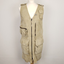 Ralph Lauren Suede Leather Safari Dress US 8 UK 10-12 Utility Military RRP $1398