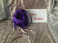 CADBURY PURPLE SATIN DOLLY BAG BRIDESMAID PROM FLOWER GIRL *UK MADE/SELLER*