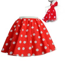 FRESHER WEEK Grease Pink Ladies ROCK N ROLL SKIRT & SCARF FANCY DRESS COSTUME