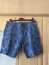 Mens Cambridge Dry Goods Blue Floral  Chino shorts  36 waist.