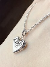 Linda Macdonald Handmade Silver Heart With Flower Necklace