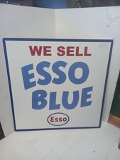 Metal Esso Blue Sign.