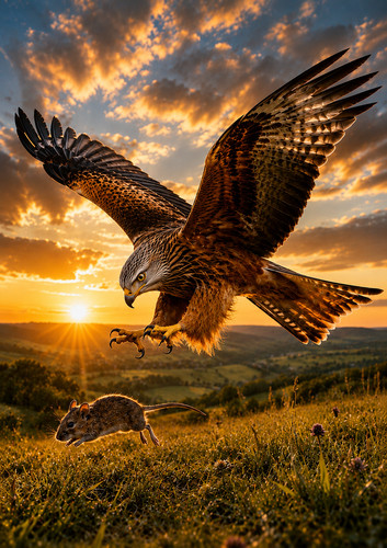 Red kite wall print - print, british