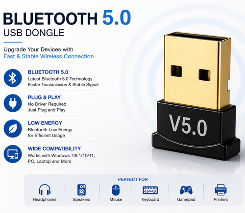 Usb bluetooth adapter - bluetooth, 5.0