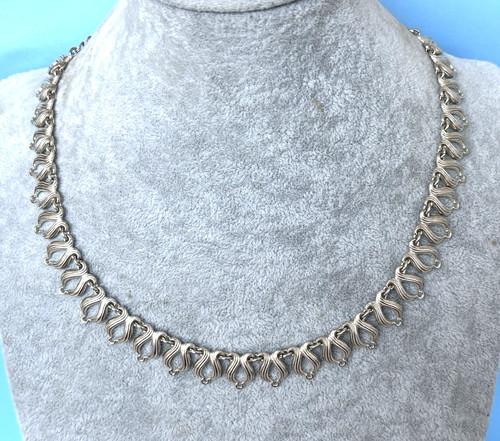 Vintage silver bib collar - bib,
