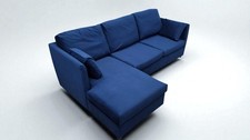 MADE.COM Milner LHF Corner Storage Sofa Bed in Midnight Blue Velvet (1895)
